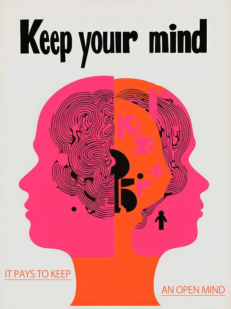 Open Mind Graphic Wall Art 3d Vintage Unique Eclectic