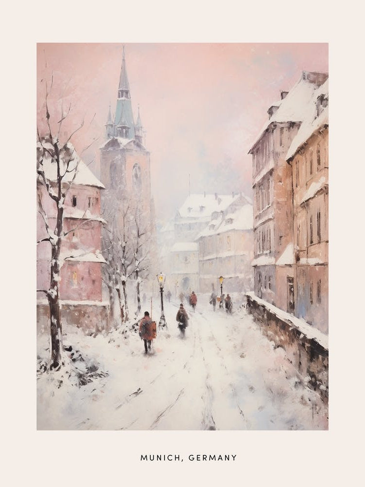 Dreamy Winter Painting Poster Munich Germany 1