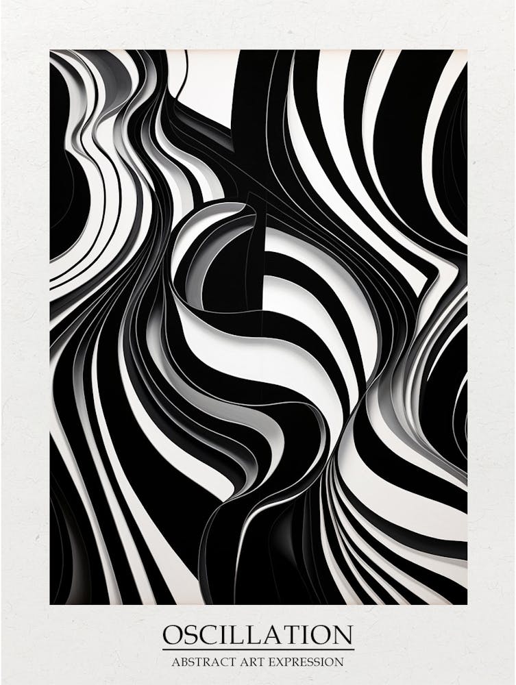 Oscillation Abstract Black And White 1 Poster