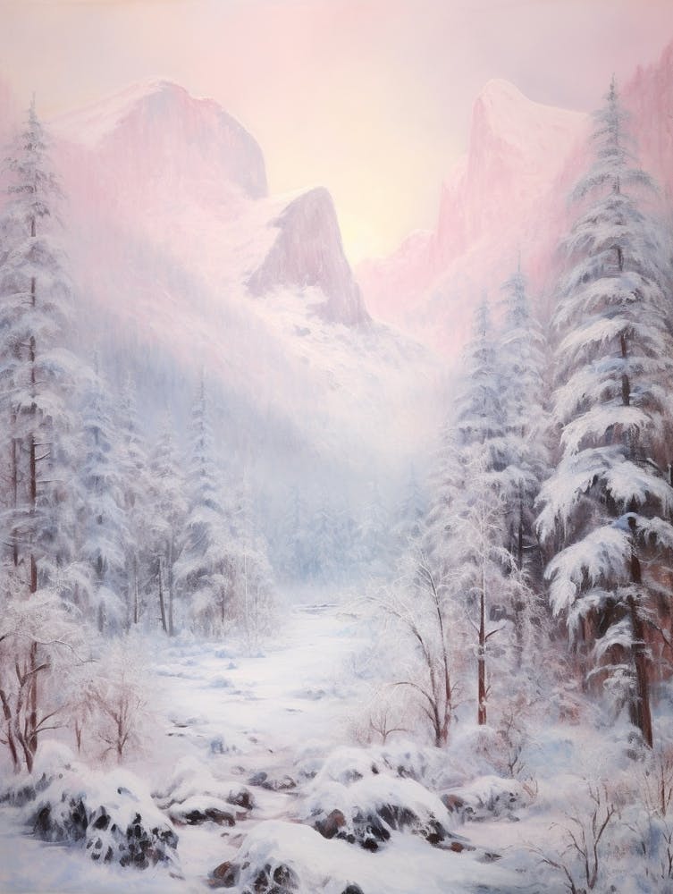 Dreamy Winter Painting Yosemite National Park United States 4
