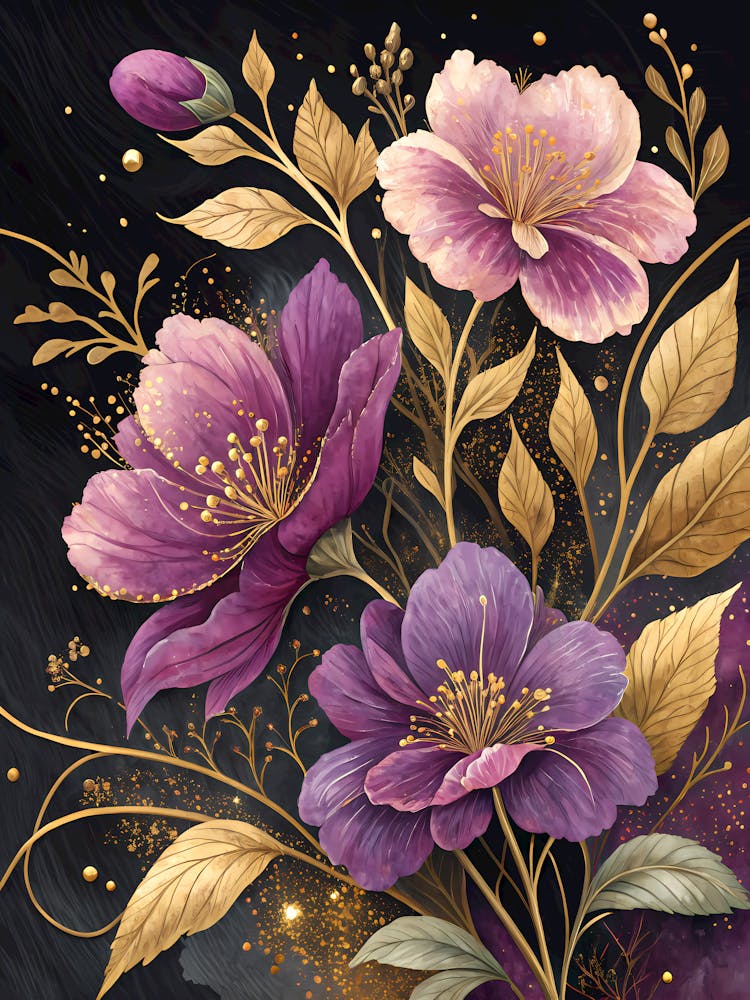 A Floral Theme Focusing on Luxury Oil Painting Style