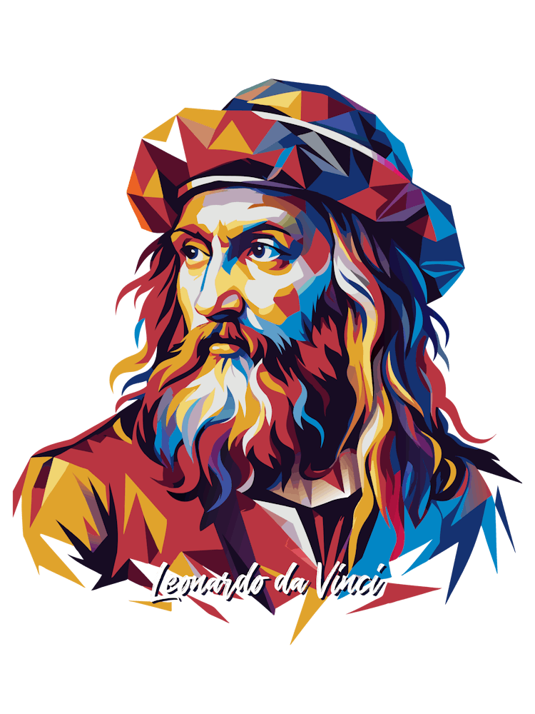 Leonardo Da Vinci 02 Portait Portrait WPAP Pop Art