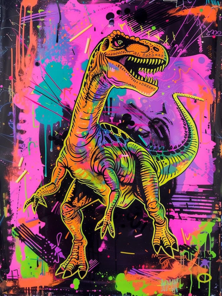 Cyber Futuristic Dinosaur Illustration 3
