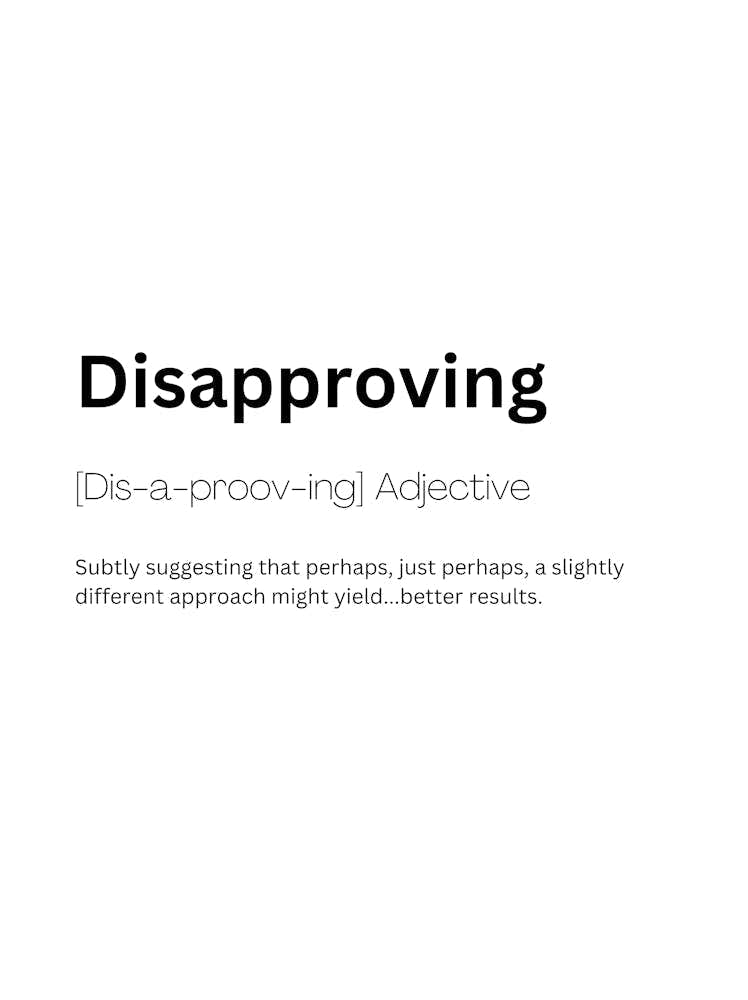 Disapproving Definition Meaning