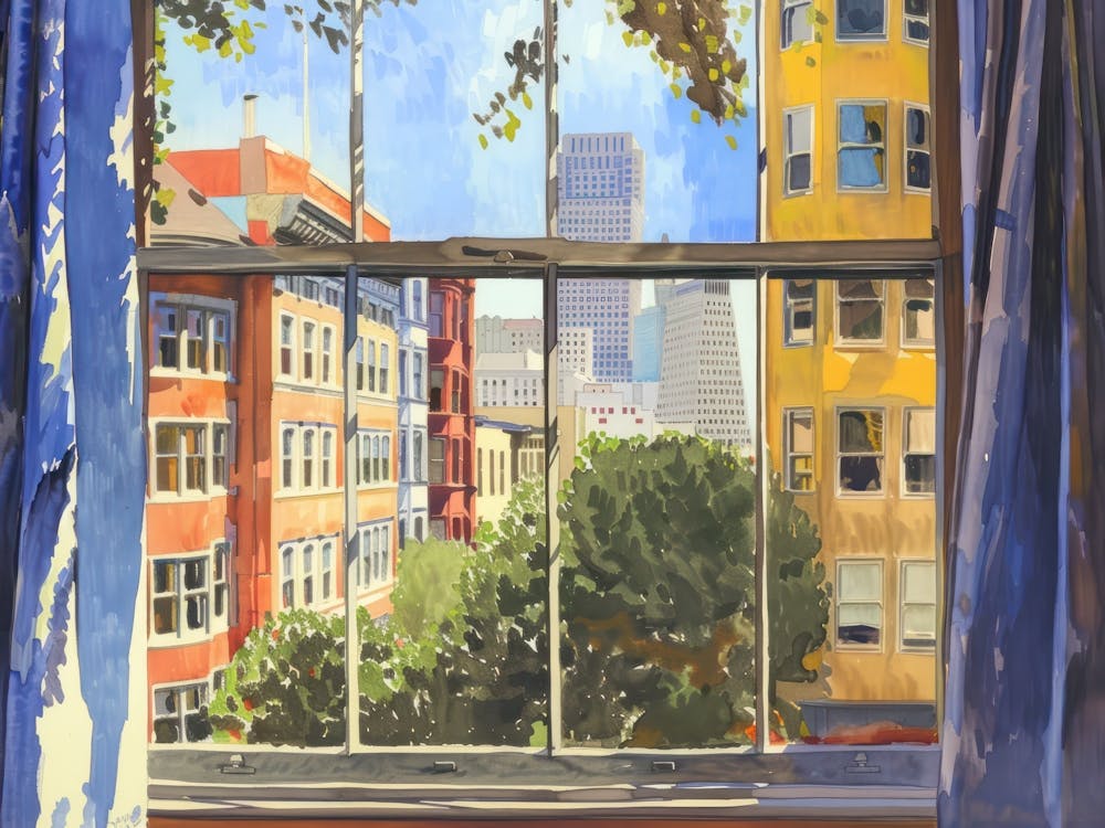 San Francisco From The Window View Painting 2