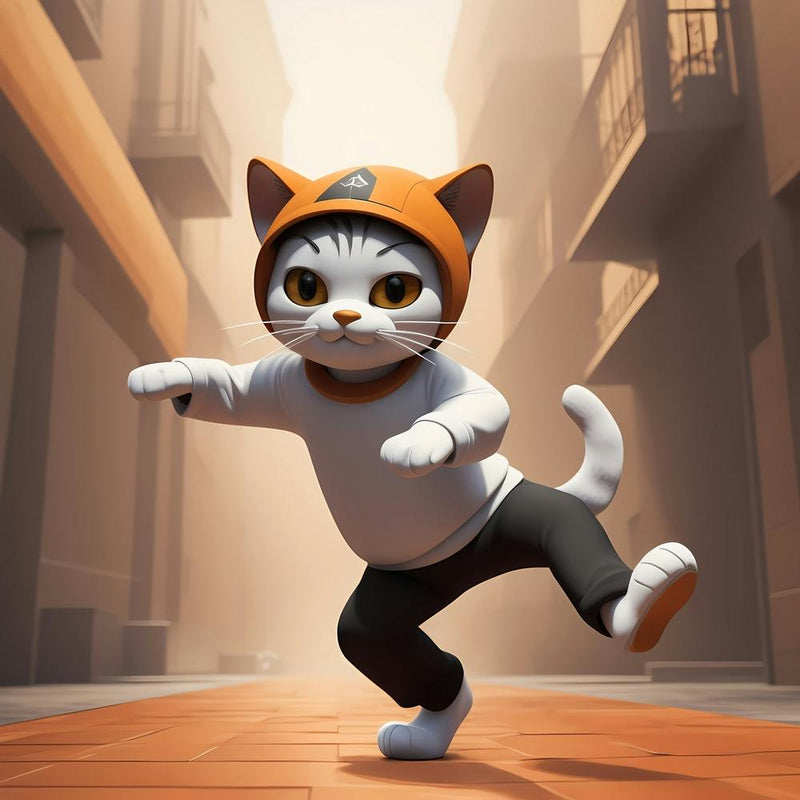 Cat In The City Street
