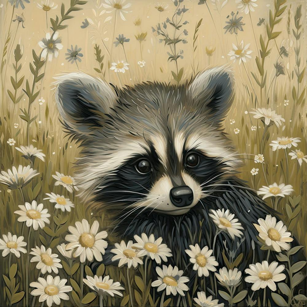 Baby Raccoon Fairycore Painting 4