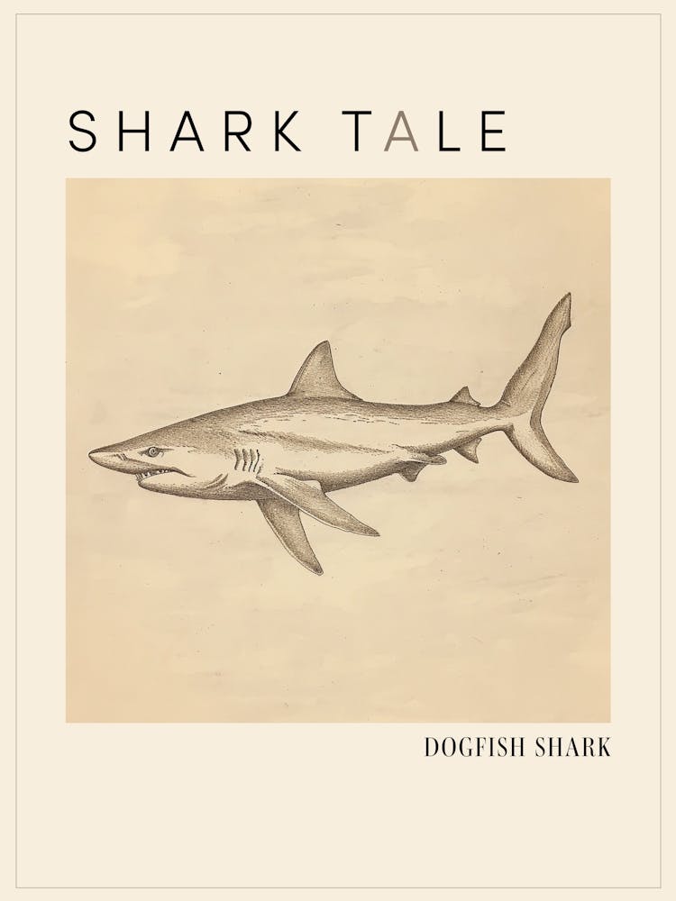 Dogfish Shark Vintage Illustration 3 Poster