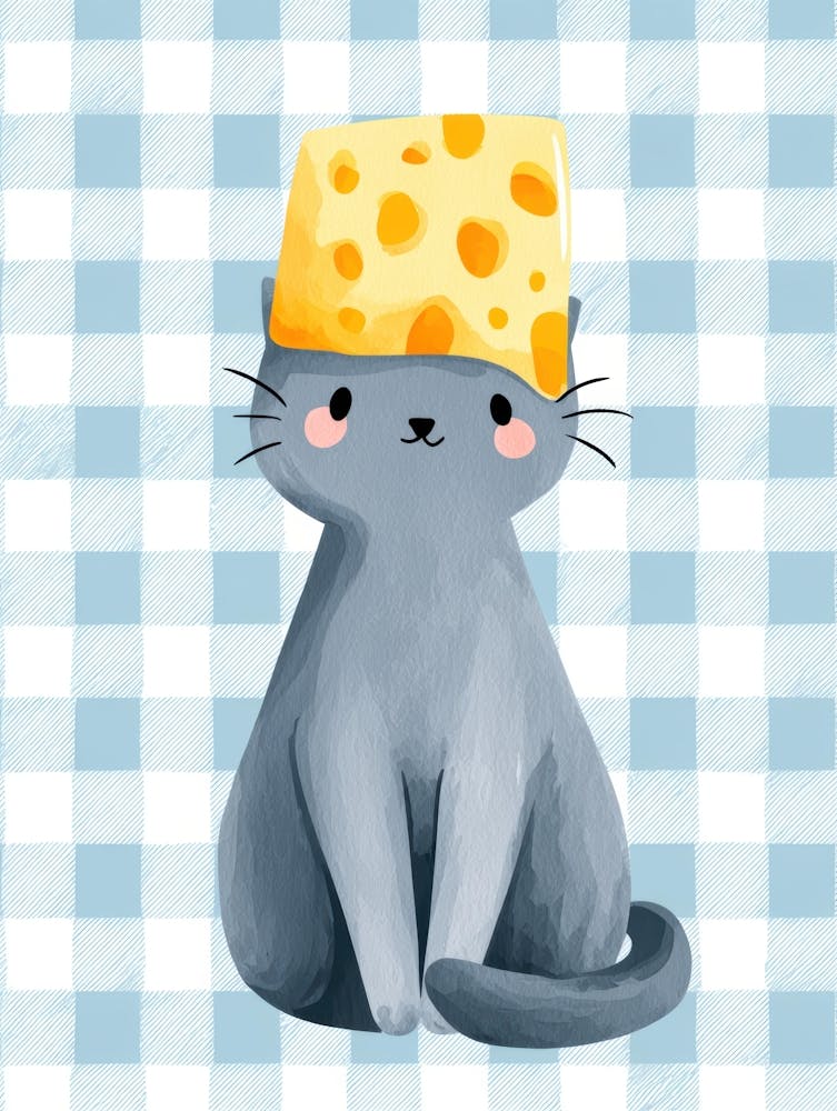 Cute Cat With Cheese