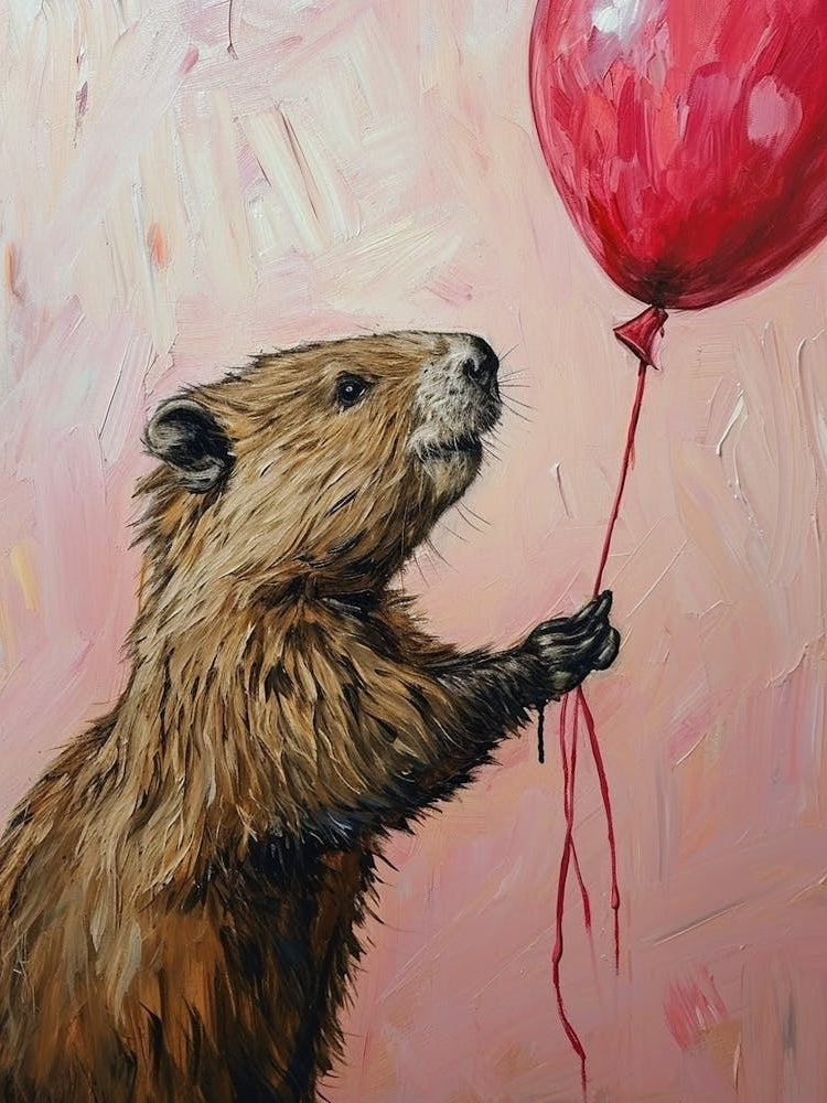 Cute Beaver 2 With Balloon