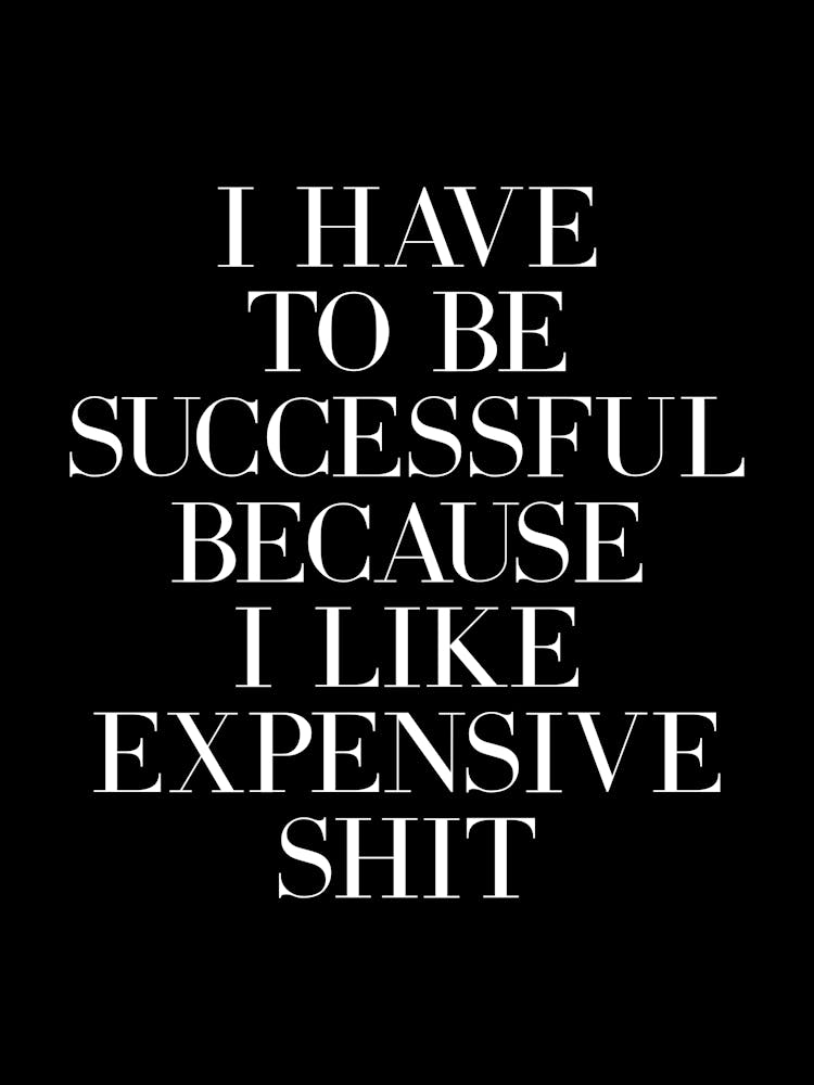 I Have To Be Successful Because I Like Expensive Shit (Black & white tone)
