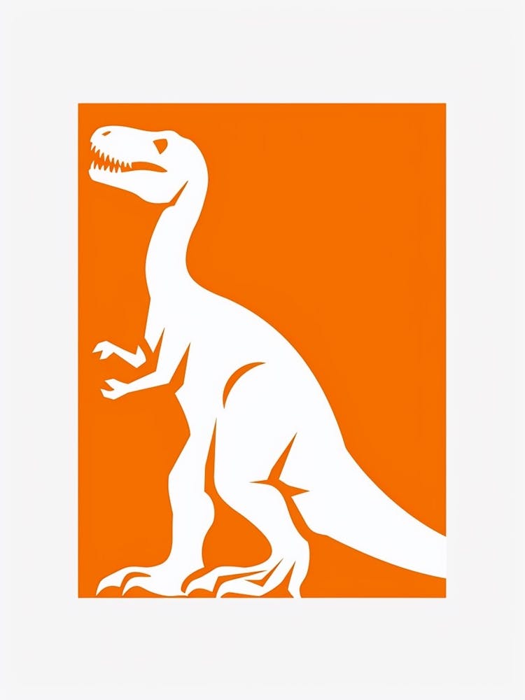 Orange Dinosaur Silhouette 2