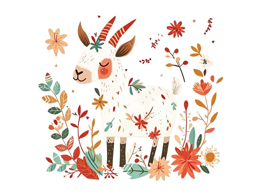 Little Floral Goat 2