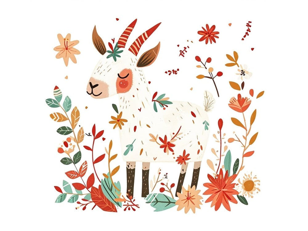 Little Floral Goat 2