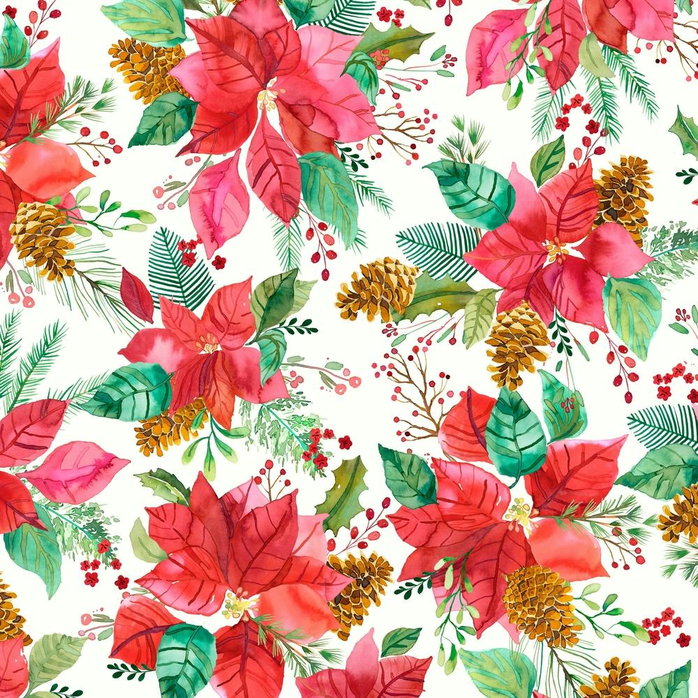 Christmas Poinsettia Bouquet Square