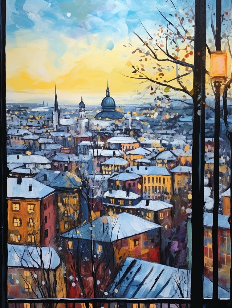 Winter Cityscape Stockholm Sweden 1
