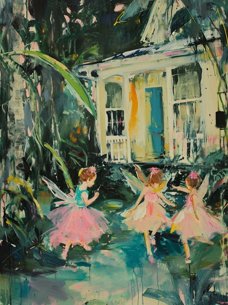 Brushstrokes Fairies In A Garden 2