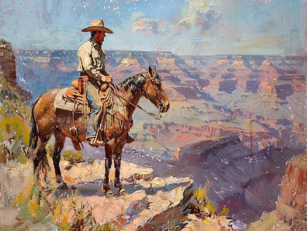 Cowboy In Grand Canyon Arizona 3