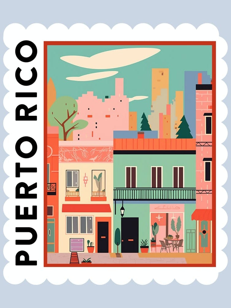 Puerto Rico 2 Travel Stamp Poster