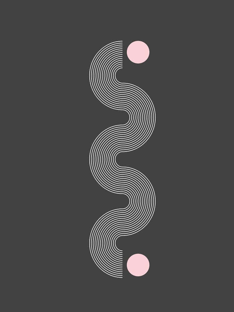 Waves Multiline Pink Dots