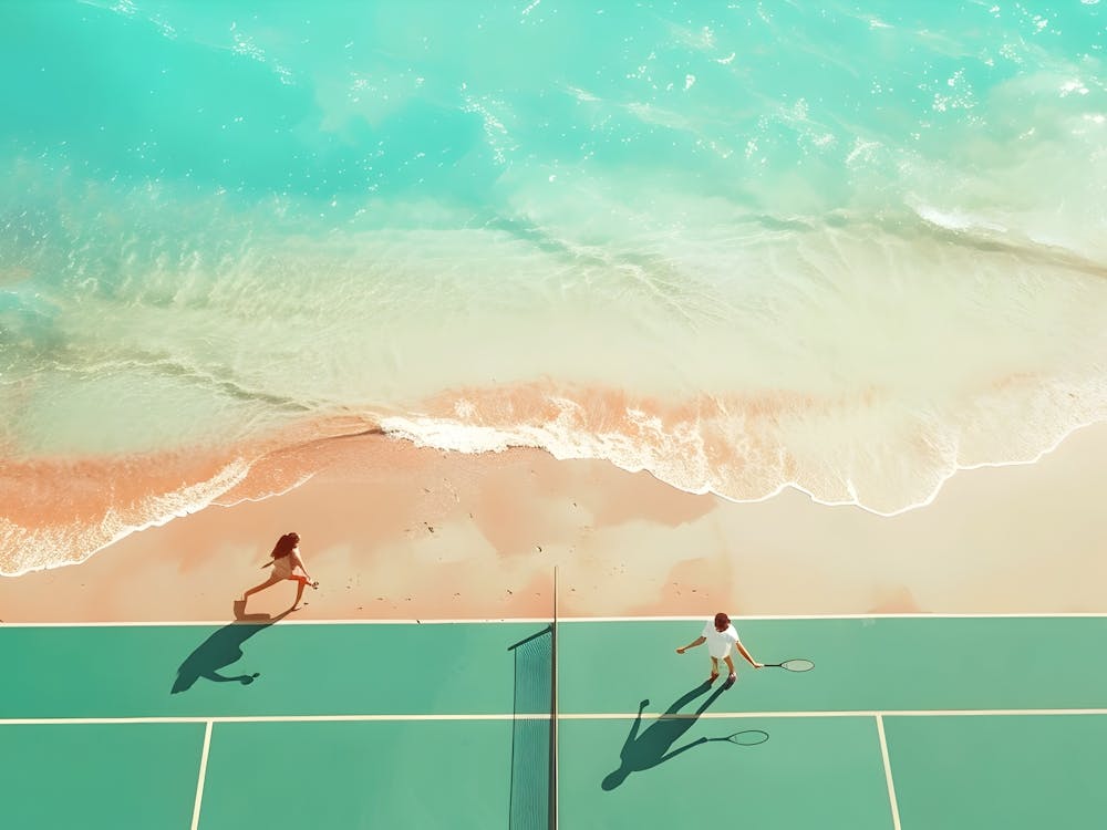 Tennis am Strand 1