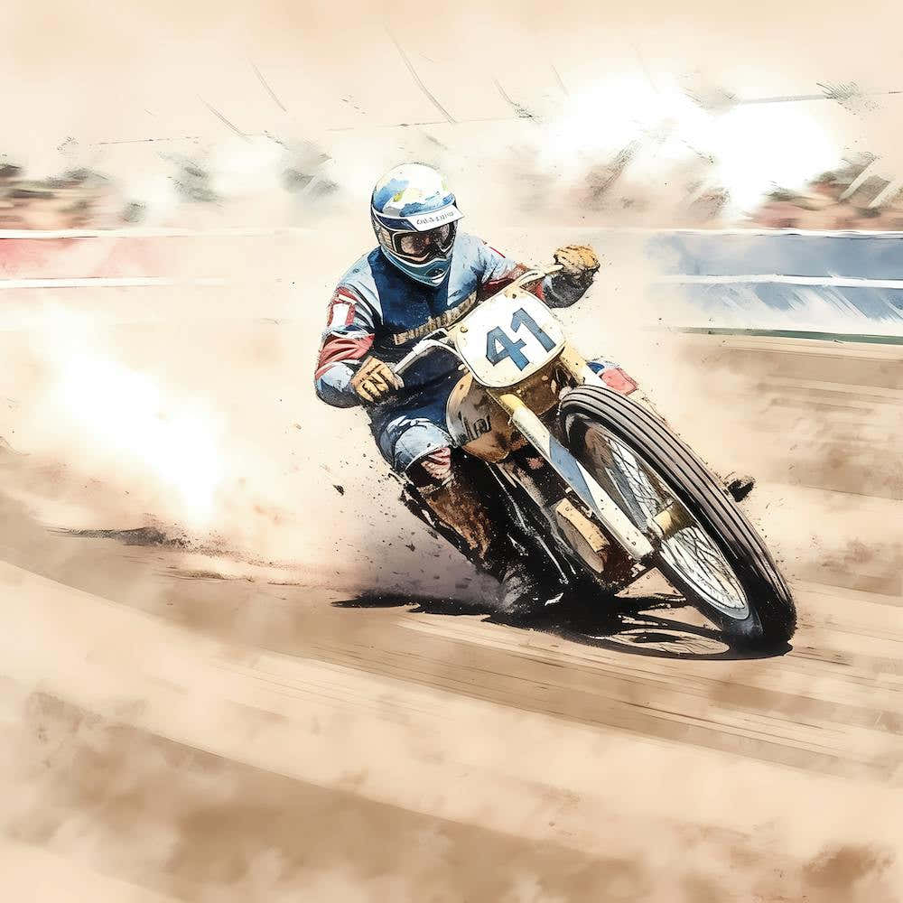 60s Red And Blue Speedway