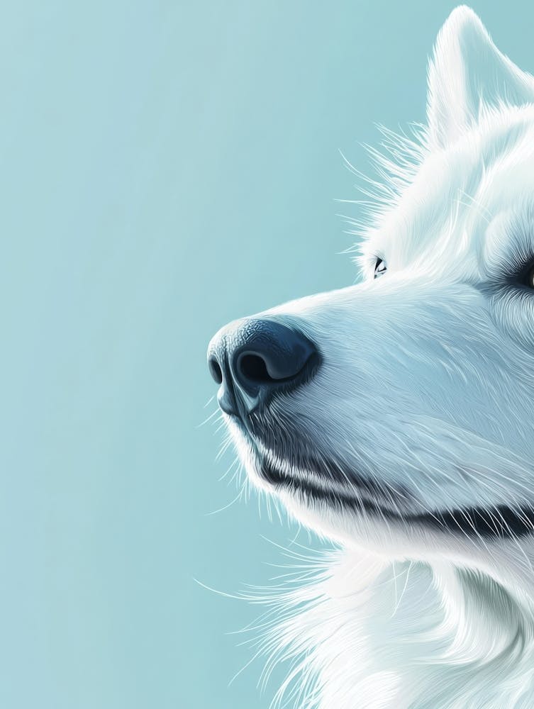 White Husky.Generated AI. Wall