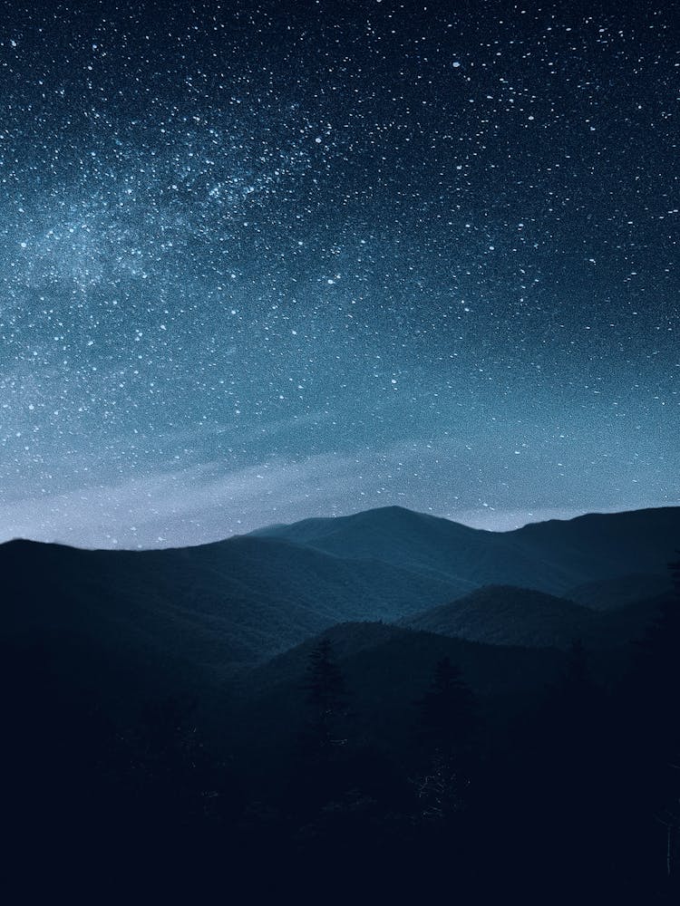 Night Sky Over Mountains 1