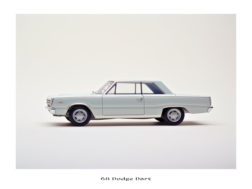 Toy Car 68 Dodge Dart White Poster