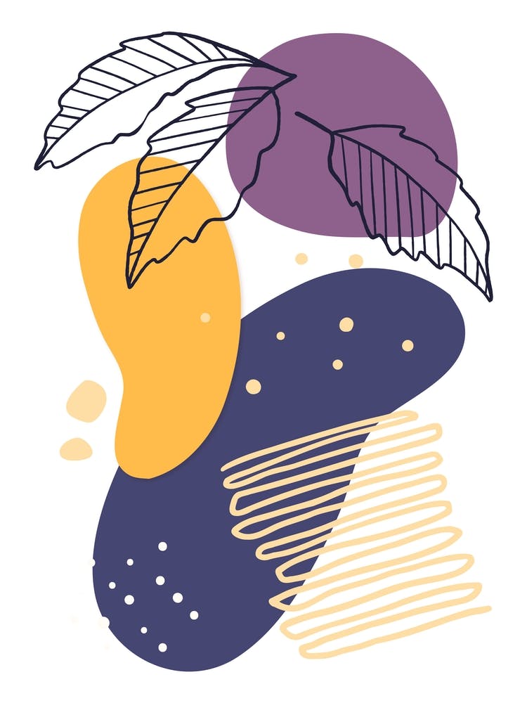 Purple and Yellow Abstract Boho