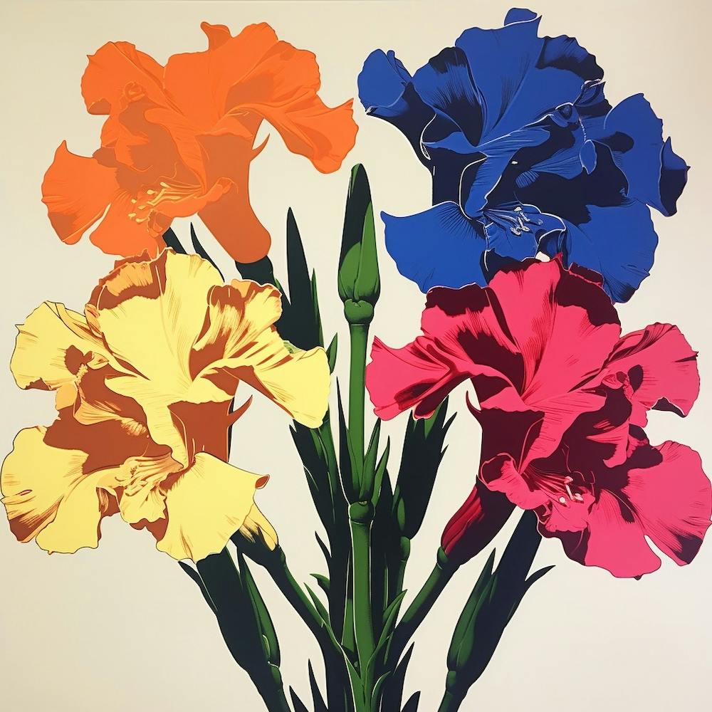 Gladiolus 1 Pop Art Illustration Square