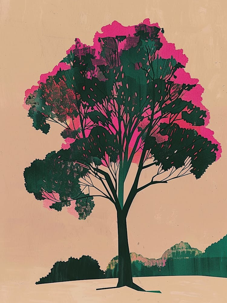 Sycamore Tree Colourful Illustration 3