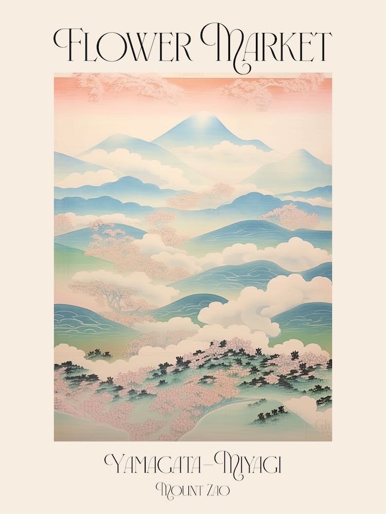 Flower Market Mount Zao In Yamagata Miyagi, Japanese Landscape 1 Poster