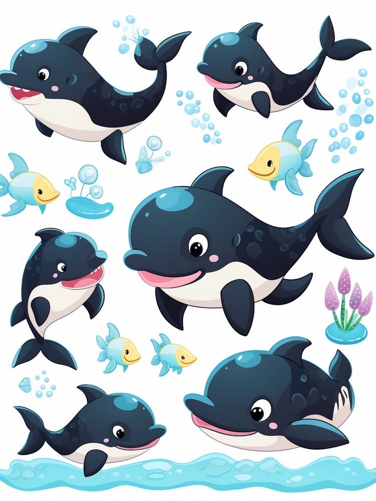 Kids Orca Whale Cartoon 4