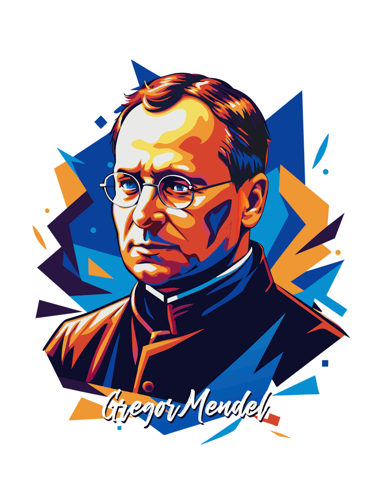 Gregor Mendel 03 Portrait WPAP Pop Art