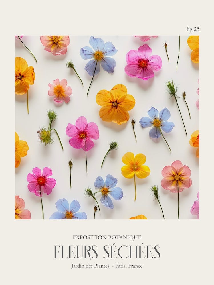 Fleurs Sechees, Dried Flowers Exhibition Poster 25