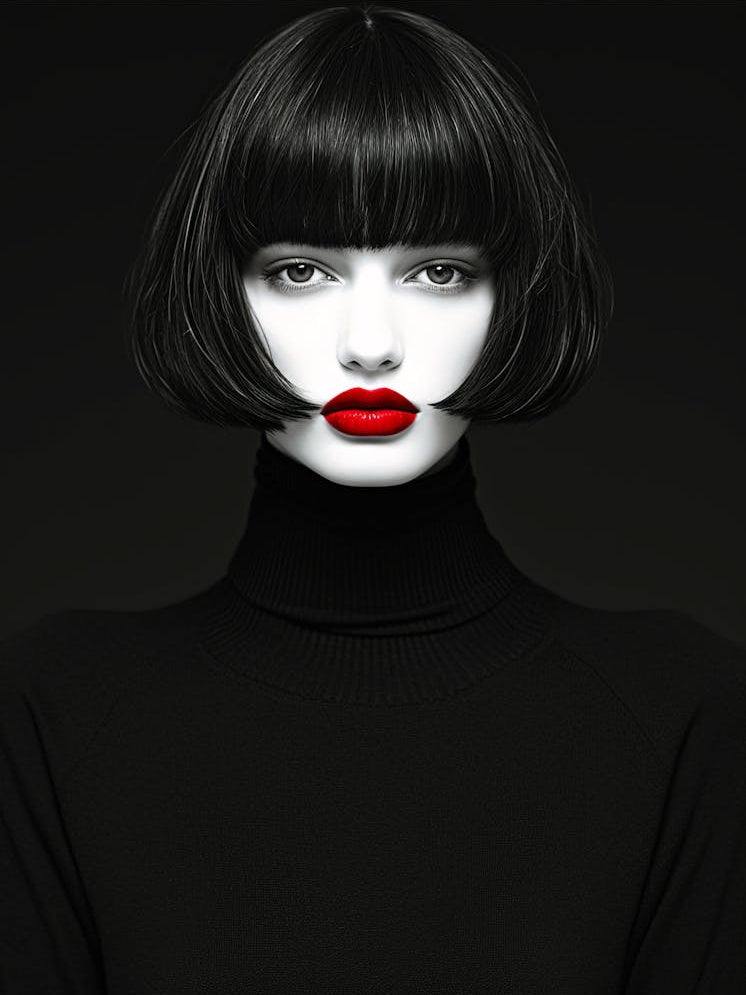 Black Woman With Red Lips