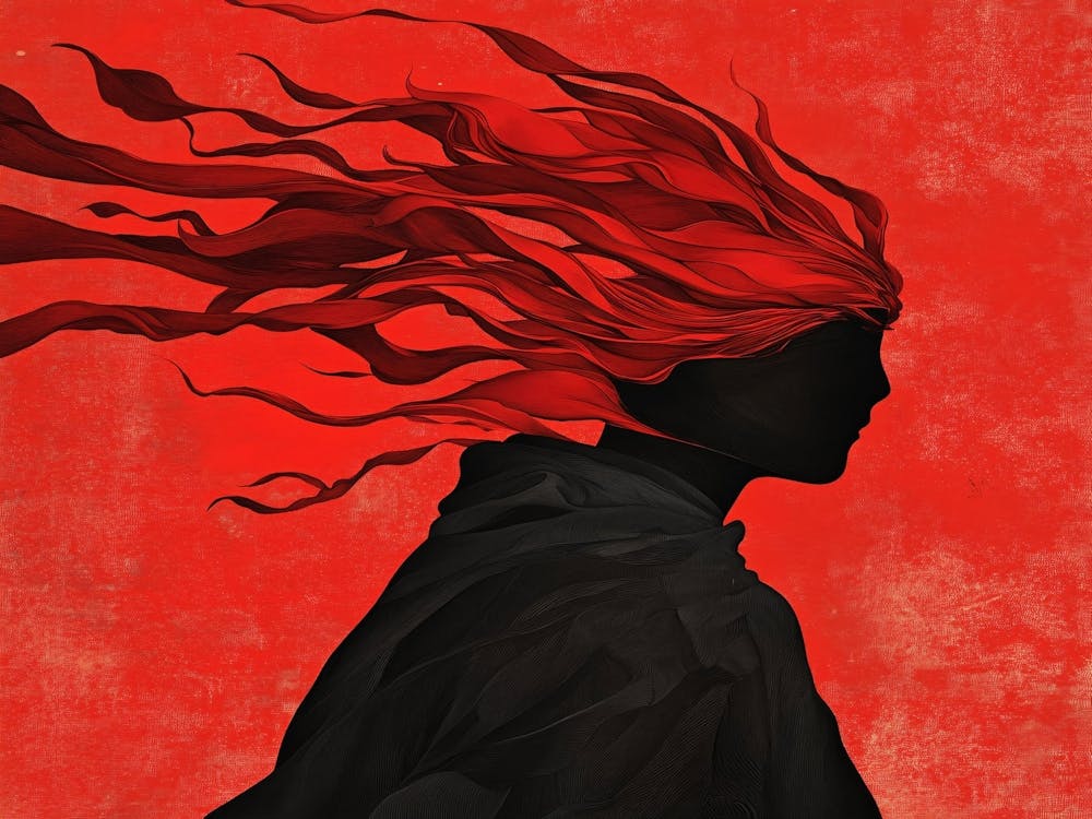Woman With Fire in her Red Hair