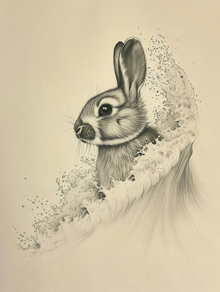 Mini Satin Rabbit Drawing 3