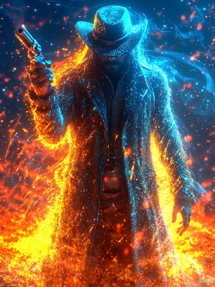 Neon Gunslinger – Cyberpunk Outlaw Of The West Poster