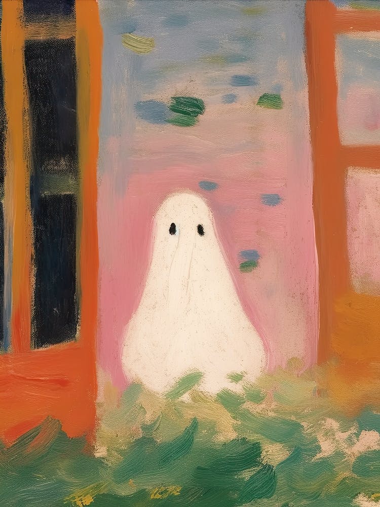 Open Window With A Ghost, Matisse Style, Spooky Halloween 0