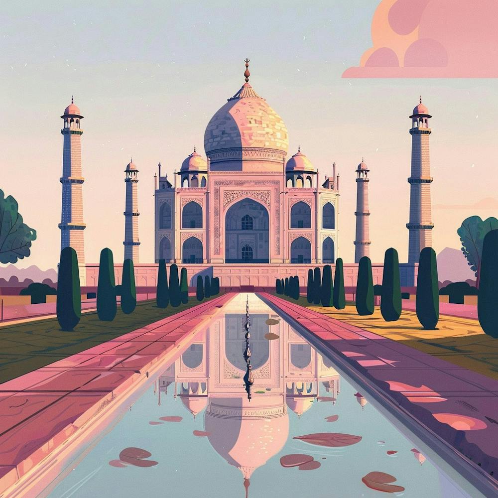 A Taj Mahal In Agra Lofi Illustration 1719953472 2