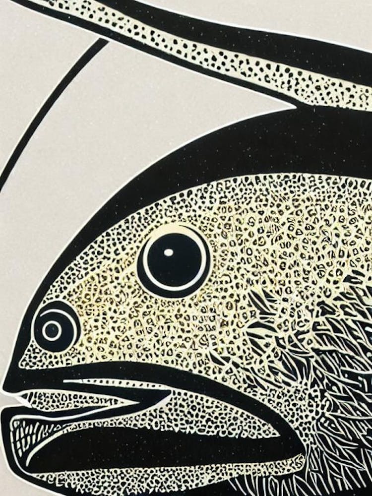 Queensland Blenny Linocut
