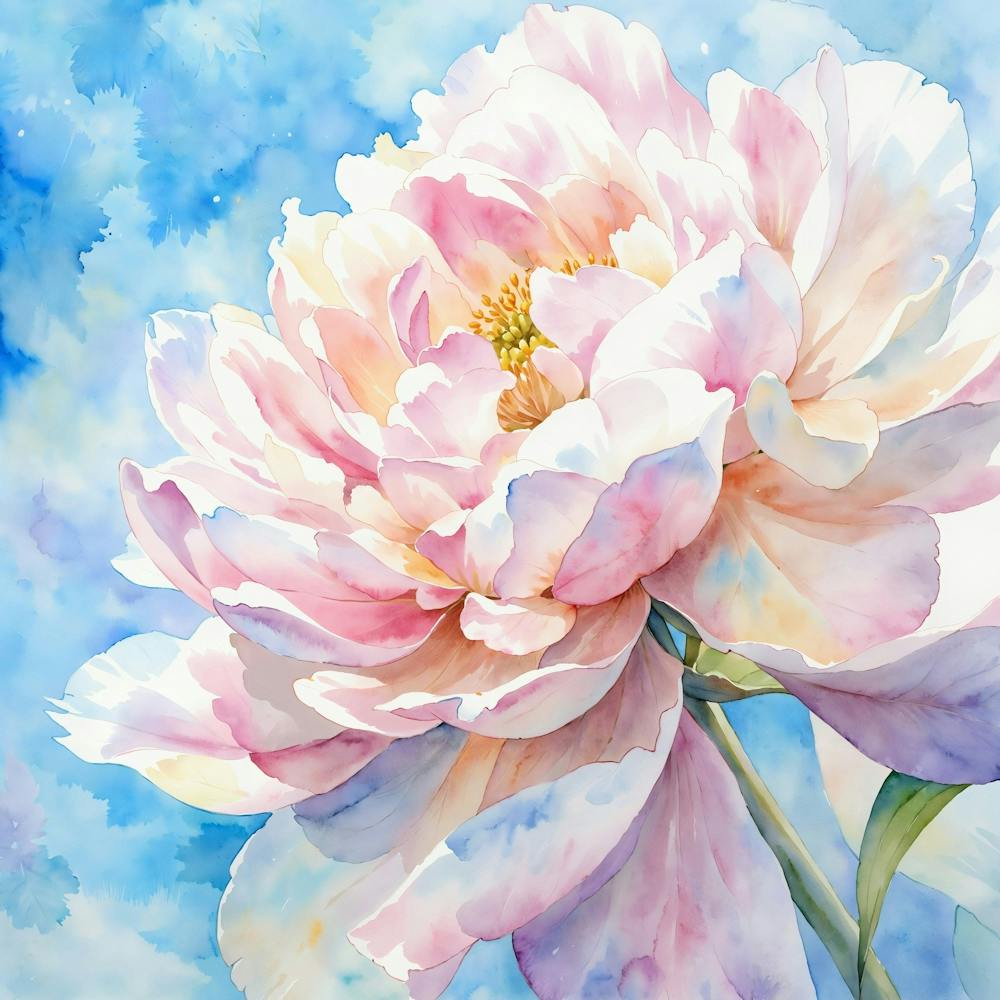 Peony Watercolor Painting
