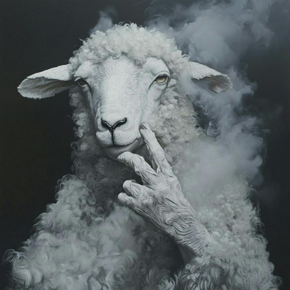 Mouton avec de la fumée