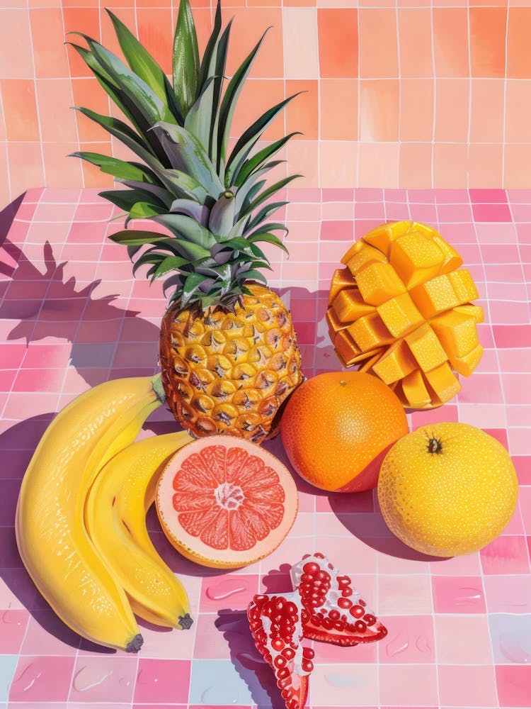 Pink Breakfast Food Fruit Salad 4