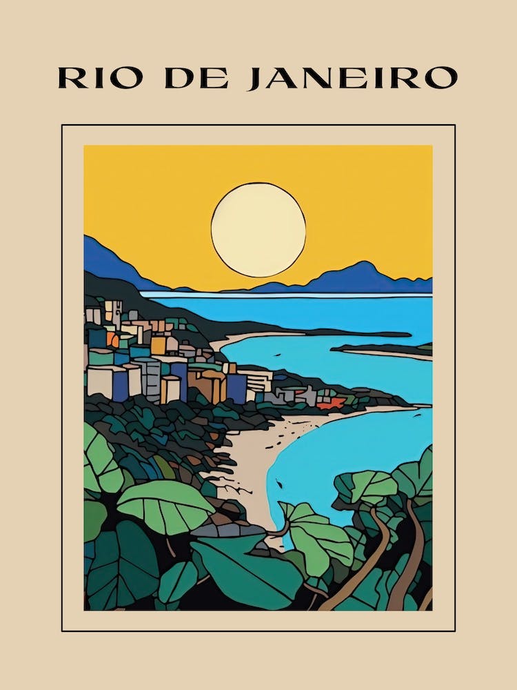 Minimal Design Style Of Rio De Janeiro, Brazil 2 Poster