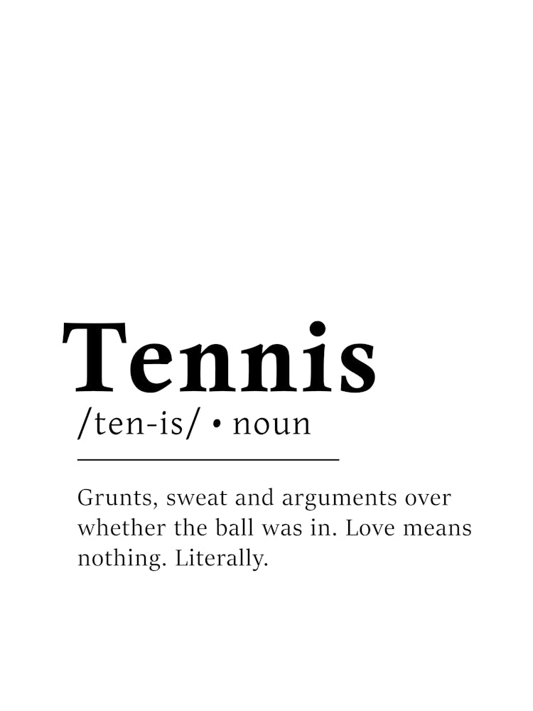Tennis Definition Poster - Dictionary