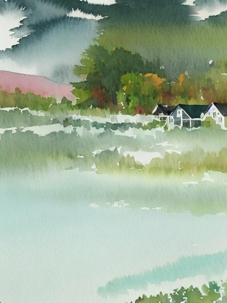 Abisko National Park Sweden Water Colour Poster