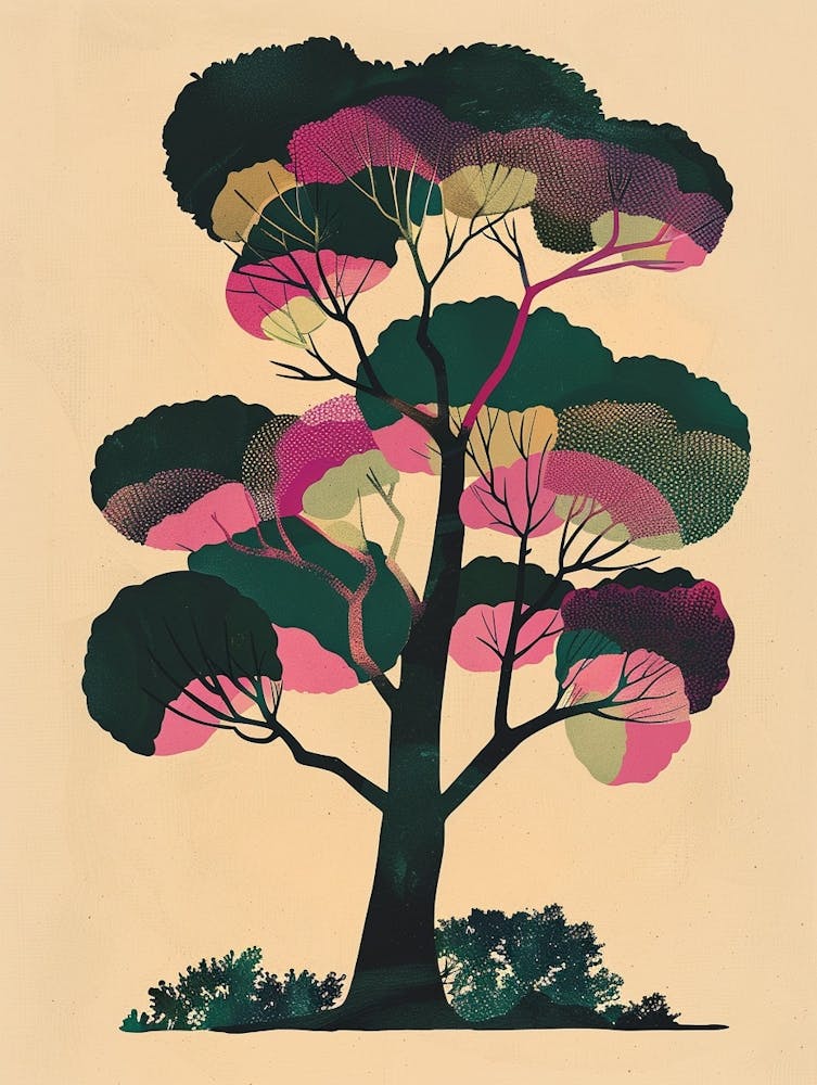 Sequoia Tree Colourful Illustration 2